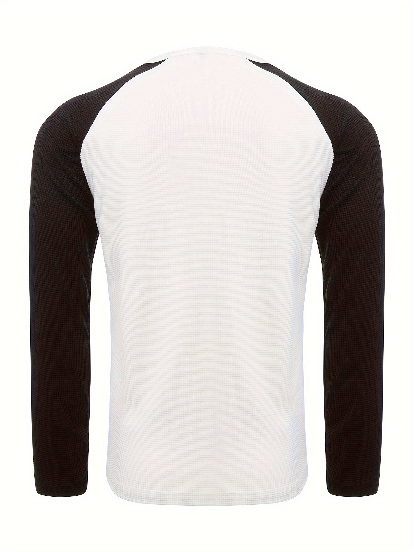 Mens Color Block V-Neck T-Shirt - Long Sleeve Active Wear for All Seasons - Stylish, Comfortable, and Breathable Casual Shirts - Perfect for Spring, Summer, and Autumn - Mens Fashion Tops - Snug & Style