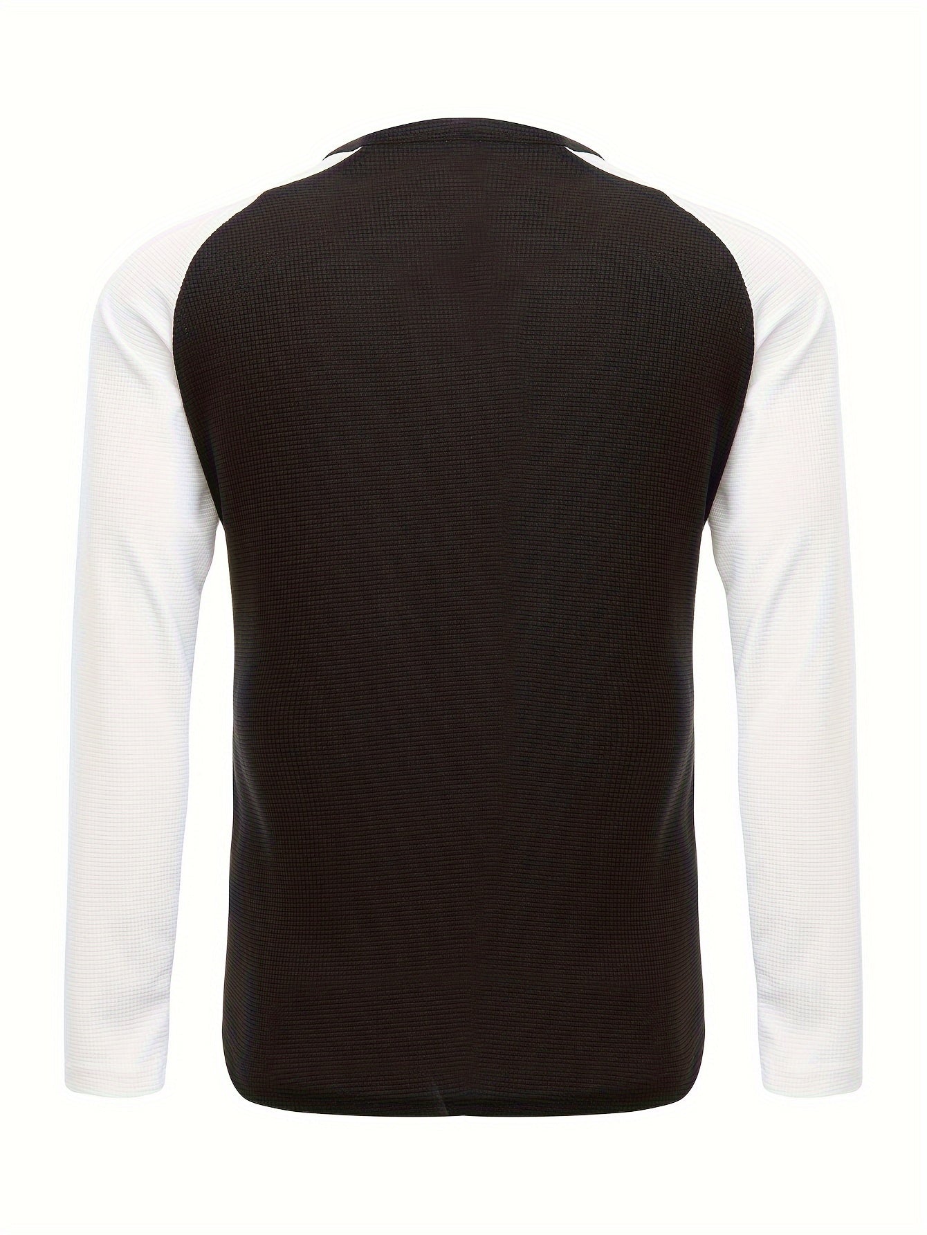 Mens Color Block V-Neck T-Shirt - Long Sleeve Active Wear for All Seasons - Stylish, Comfortable, and Breathable Casual Shirts - Perfect for Spring, Summer, and Autumn - Mens Fashion Tops - Snug & Style
