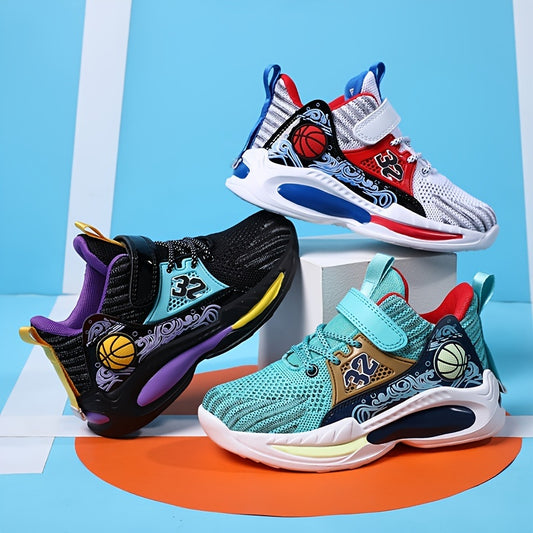 Boys Casual Sports Chunky Sneakers, Lace-up Breathable Mesh Running Shoes For Outdoor Sports - Snug & Style