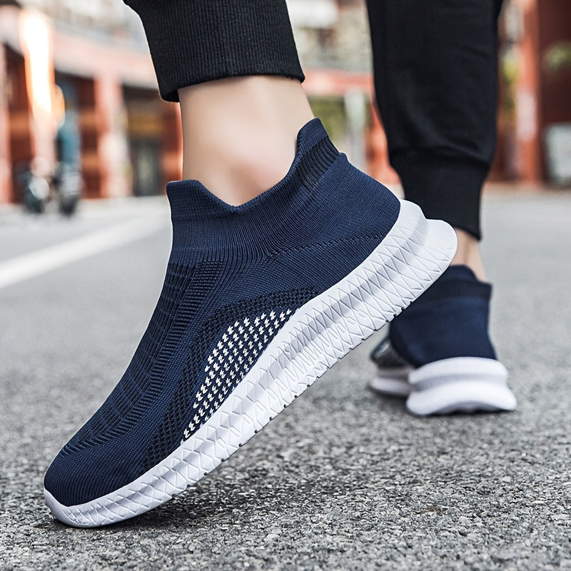 Men's Breathable Lightweight Slip On Casual Shoes, Outdoor Non-slip Soft Sole Sneakers, Spring And Summer - Snug & Style