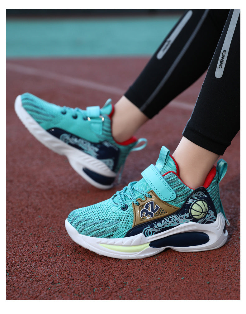 Boys Casual Sports Chunky Sneakers, Lace-up Breathable Mesh Running Shoes For Outdoor Sports - Snug & Style