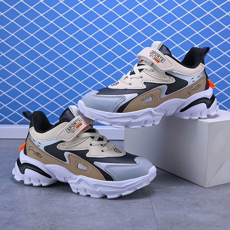 Boys Soft-soled Sneakers, Lightweight Breathable Non-slip Hook-and-loop Fastener Casual Shoes - Snug & Style