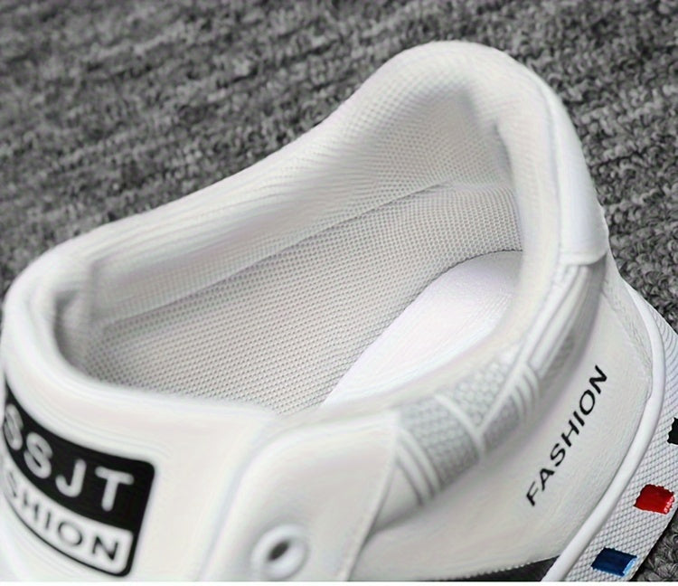 PLUS SIZE Mens Fashion-Forward Solid Skate Sneakers - Ultra-Comfortable, Non-Slip, Lace-Up Design for Outdoor Adventures - Snug & Style