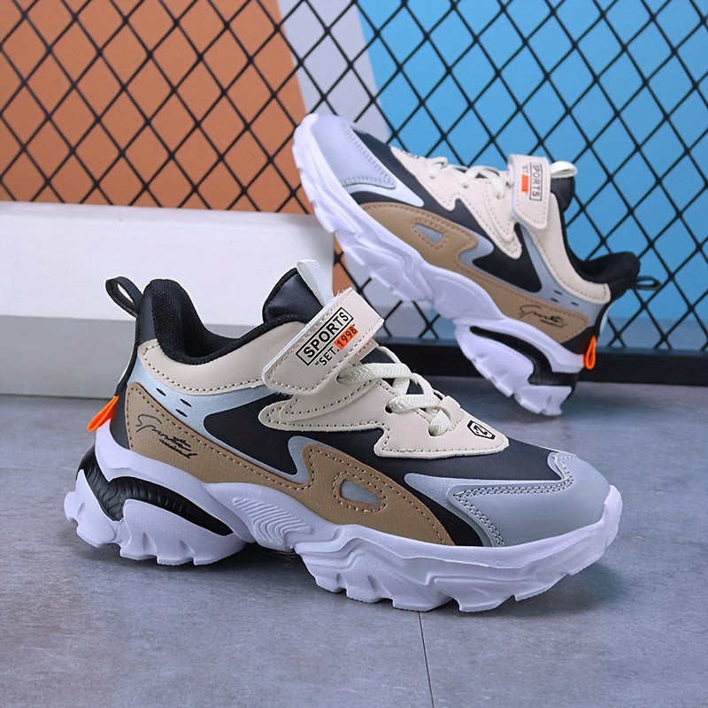 Boys Soft-soled Sneakers, Lightweight Breathable Non-slip Hook-and-loop Fastener Casual Shoes - Snug & Style