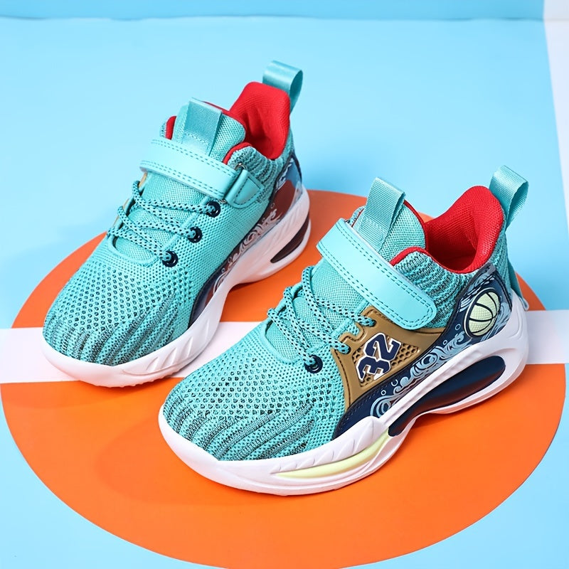 Boys Casual Sports Chunky Sneakers, Lace-up Breathable Mesh Running Shoes For Outdoor Sports - Snug & Style