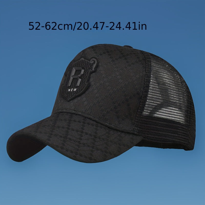Mens Fashion Breathable Mesh Cap - Light Luxury Baseball Hat - Casual Visor Truck Driver Hat - Snug & Style
