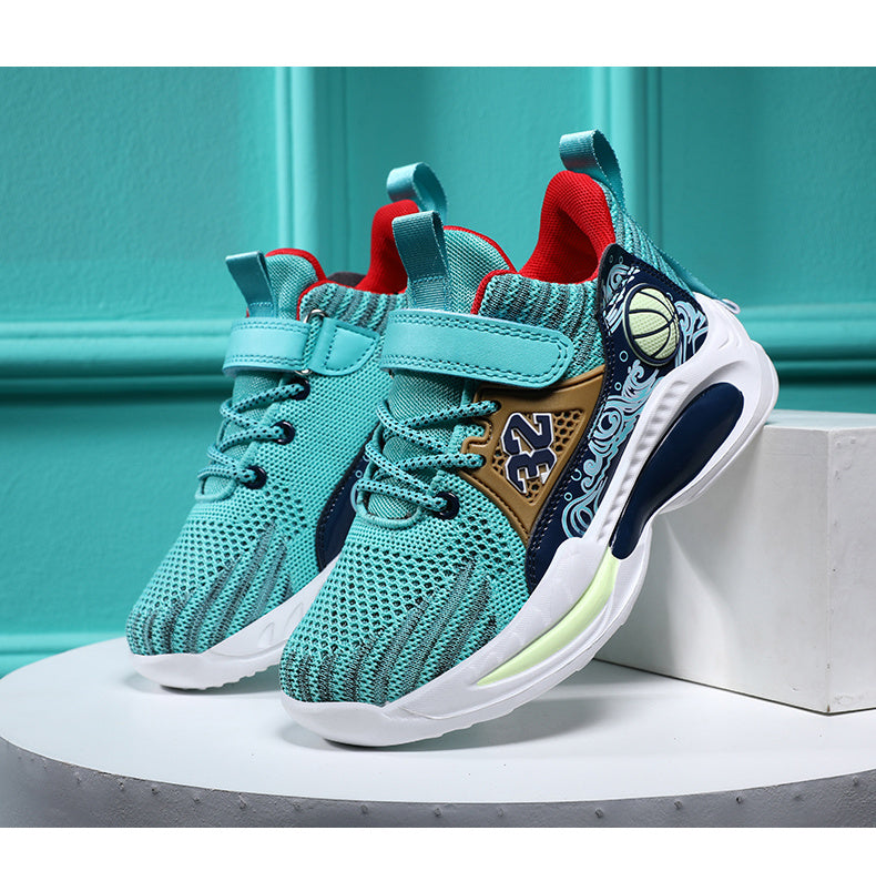 Boys Casual Sports Chunky Sneakers, Lace-up Breathable Mesh Running Shoes For Outdoor Sports - Snug & Style