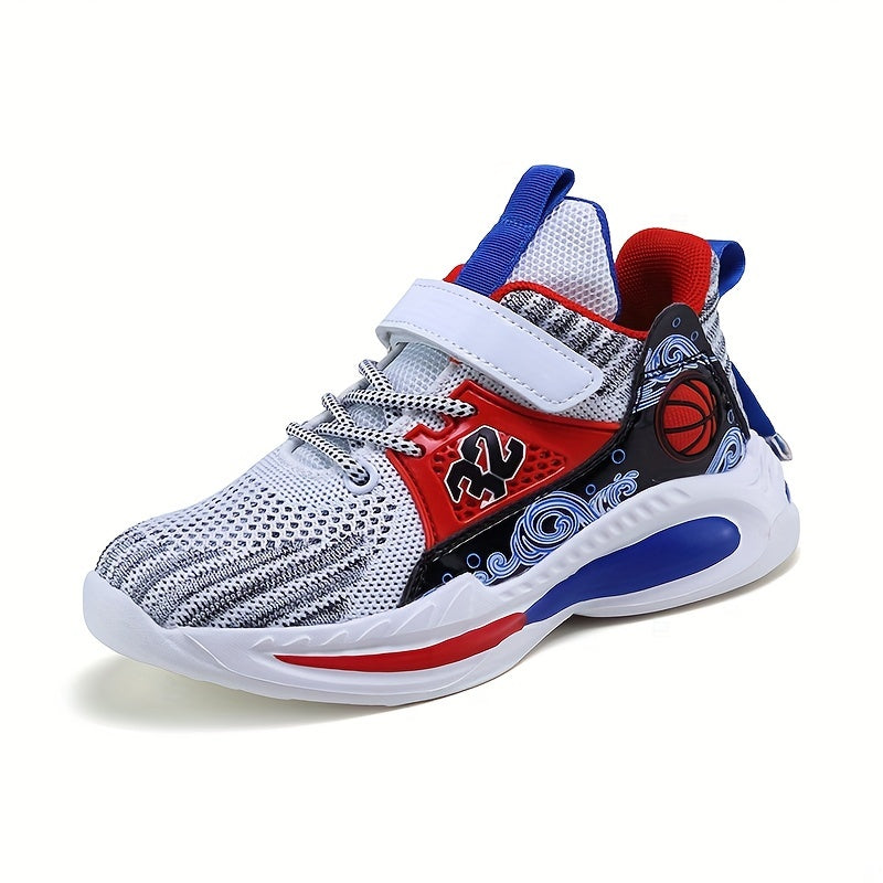 Boys Casual Sports Chunky Sneakers, Lace-up Breathable Mesh Running Shoes For Outdoor Sports - Snug & Style