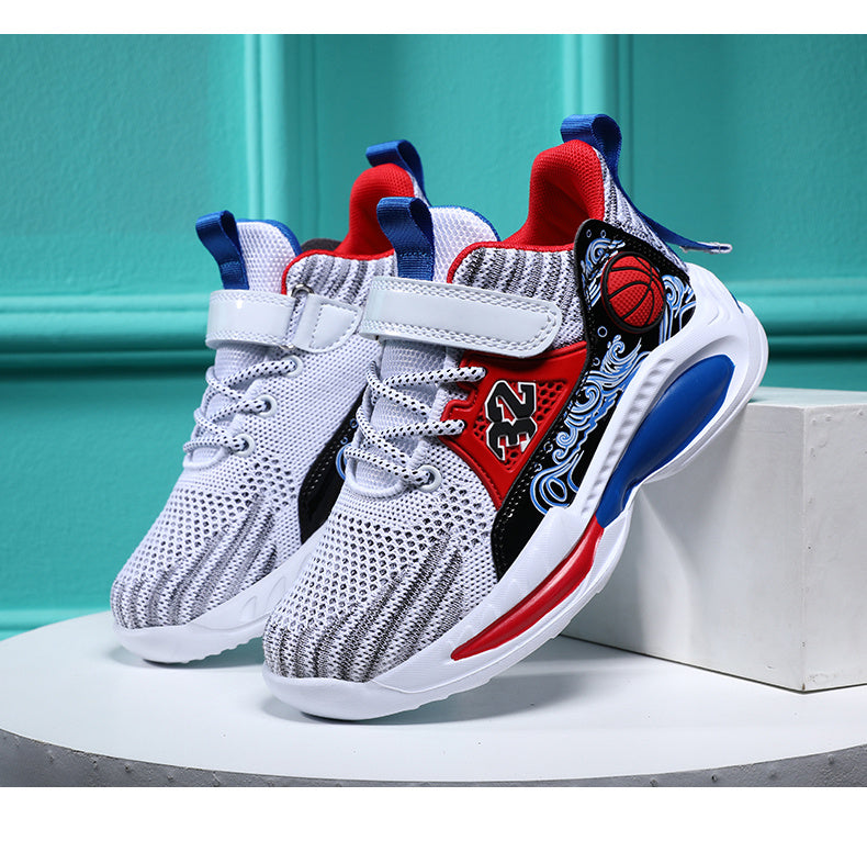 Boys Casual Sports Chunky Sneakers, Lace-up Breathable Mesh Running Shoes For Outdoor Sports - Snug & Style