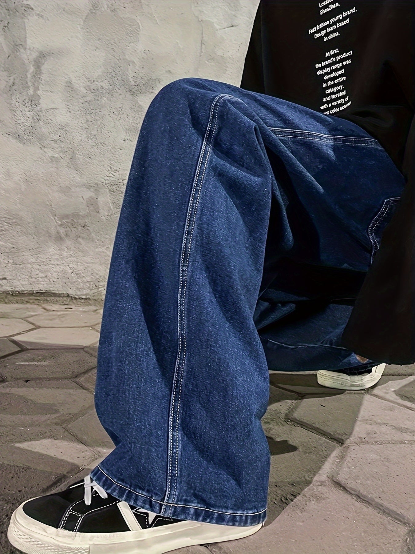 Mens Fashion Jeans - Rich Solid Color, Loose Fit, Classic Straight Leg, High-Quality Denim, Perfect for Daily Casual Wear, Inspired by Street Style Fashion Trends - Snug & Style