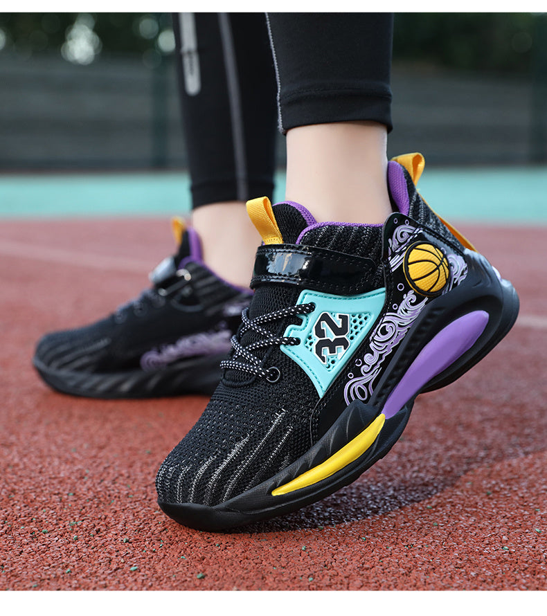 Boys Casual Sports Chunky Sneakers, Lace-up Breathable Mesh Running Shoes For Outdoor Sports - Snug & Style