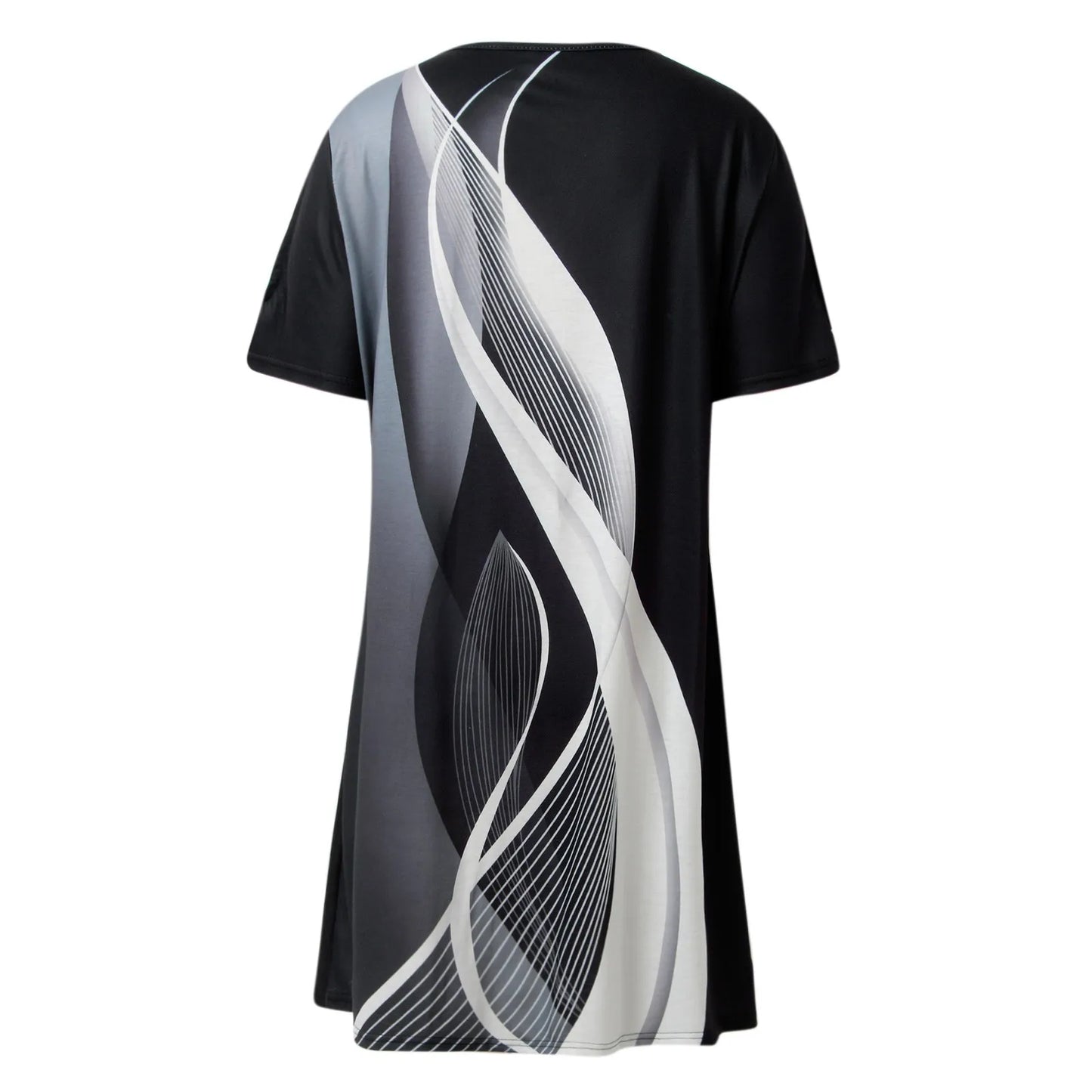 Dresses For Women Summer Casual Plus Size Women Fashion Printed V Neck Cut Out Sleeve Short Sleeved Casual Button платье женское - Snug & Style