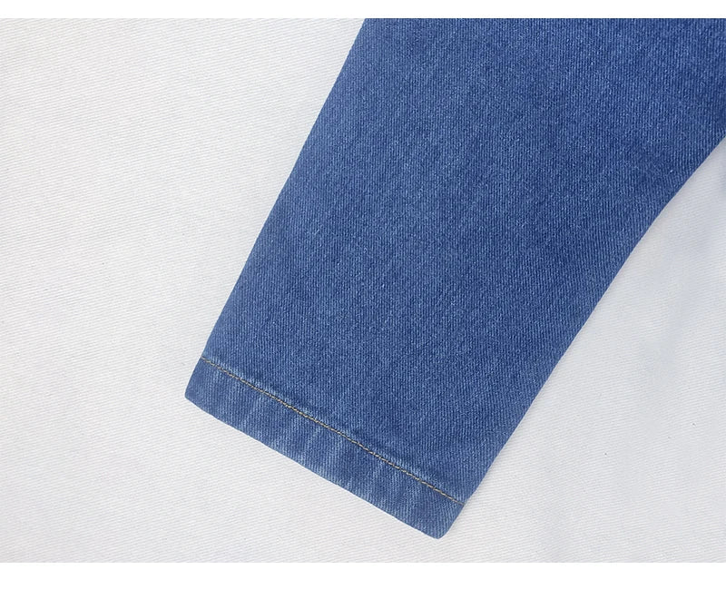 Jeans Casual Jackets Ladies 2024 Tassel Single Breasted Slim Denim Coat Vintage Blue Washed Long Sleeve Plus Size Women Jackets - Snug & Style