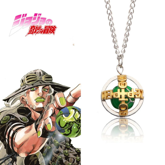 Anime JoJos Bizarre Adventure Steel Ball Run Necklace Gyro Julius Caesar Zeppeli Cosplay Ball Pendant Necklace for Fans Jewelry - Snug & Style