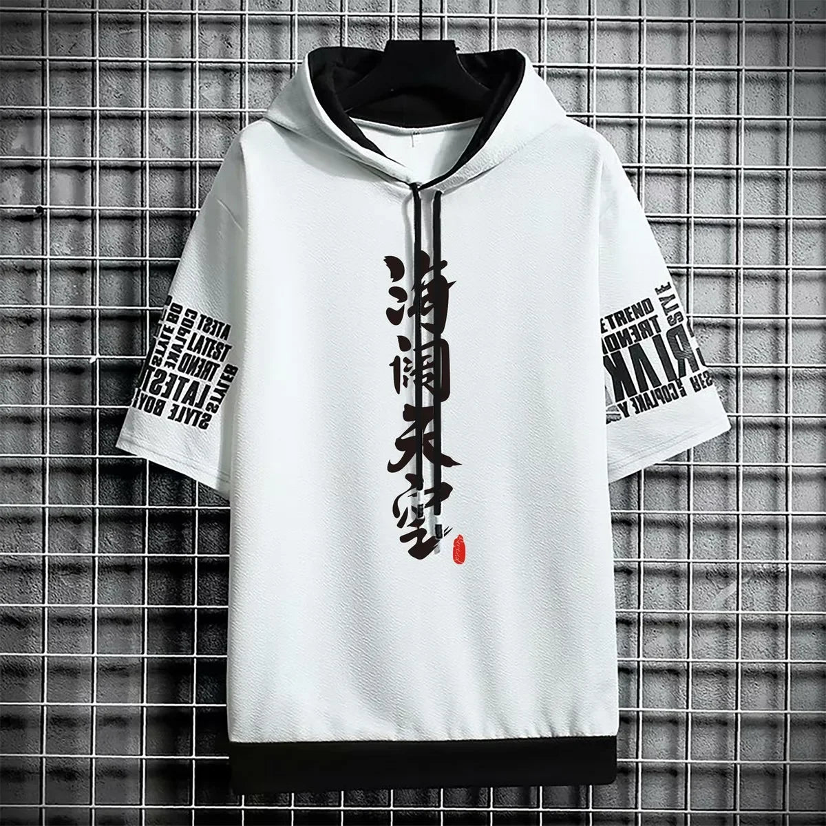 t shirt for men clothing streetwear Hoodies korea 반팔티 hat t-shirt print graphic Casual tshirt anime sports gym hoodie oversized - Snug & Style