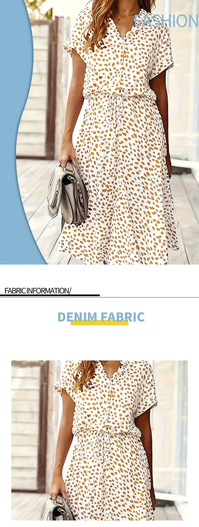 Plus Size All Over Print Button Front Dress, Casual Short Sleeve Dress For Spring & Summer, Women's Plus Size Clothing - Snug & Style