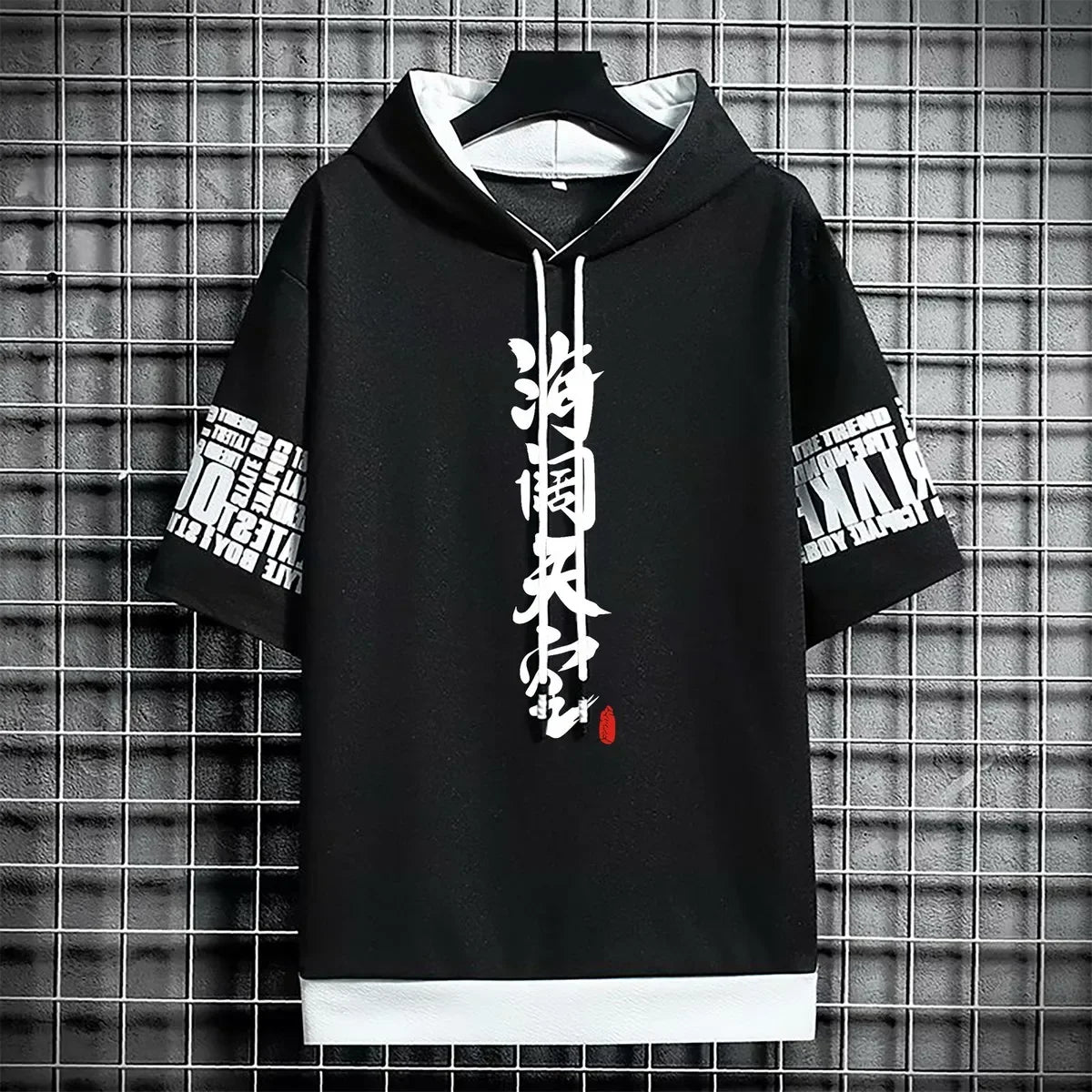 t shirt for men clothing streetwear Hoodies korea 반팔티 hat t-shirt print graphic Casual tshirt anime sports gym hoodie oversized - Snug & Style