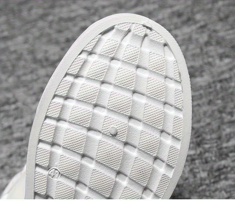 PLUS SIZE Mens Fashion-Forward Solid Skate Sneakers - Ultra-Comfortable, Non-Slip, Lace-Up Design for Outdoor Adventures - Snug & Style