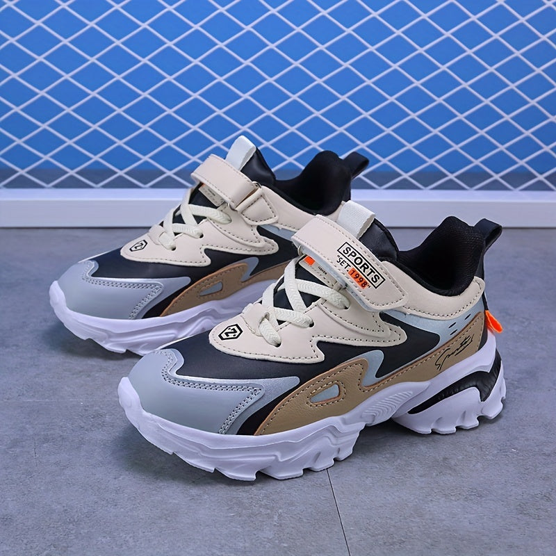 Boys Soft-soled Sneakers, Lightweight Breathable Non-slip Hook-and-loop Fastener Casual Shoes - Snug & Style