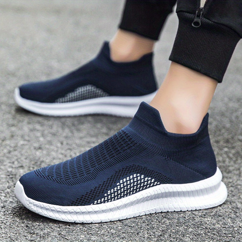Men's Breathable Lightweight Slip On Casual Shoes, Outdoor Non-slip Soft Sole Sneakers, Spring And Summer - Snug & Style