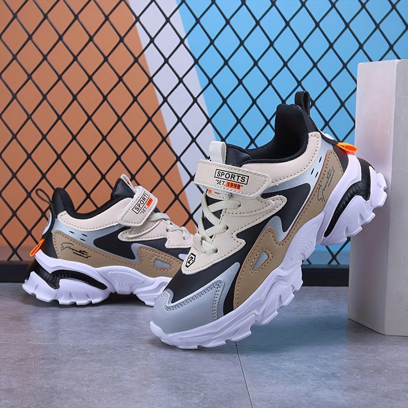 Boys Soft-soled Sneakers, Lightweight Breathable Non-slip Hook-and-loop Fastener Casual Shoes - Snug & Style