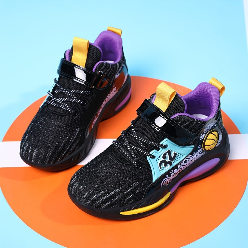 Boys Casual Sports Chunky Sneakers, Lace-up Breathable Mesh Running Shoes For Outdoor Sports - Snug & Style