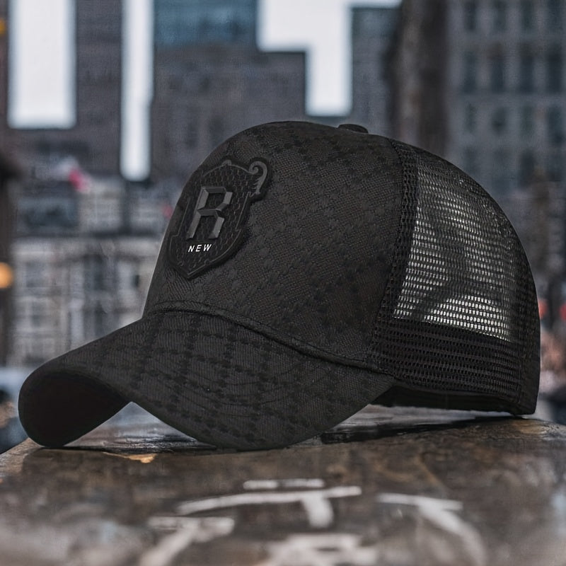 Mens Fashion Breathable Mesh Cap - Light Luxury Baseball Hat - Casual Visor Truck Driver Hat - Snug & Style