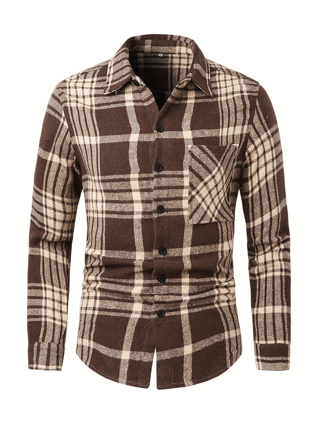 Men's Flannel Plaid Lapel Button Short Pocketed Shirts Coats - Snug & Style