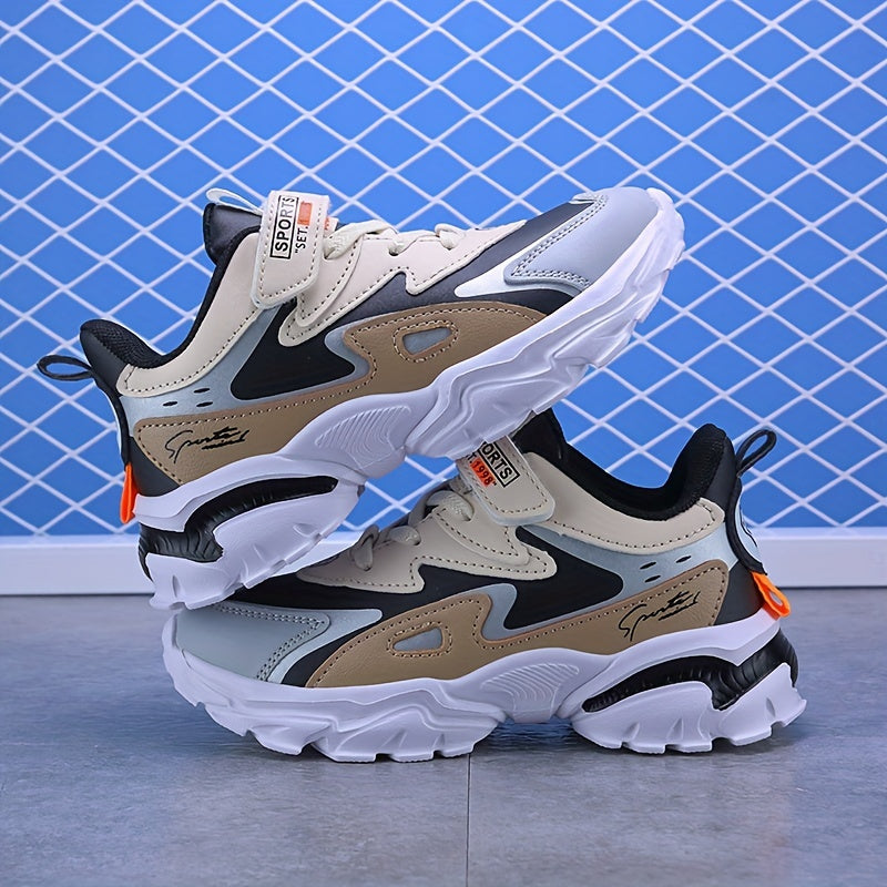 Boys Soft-soled Sneakers, Lightweight Breathable Non-slip Hook-and-loop Fastener Casual Shoes - Snug & Style