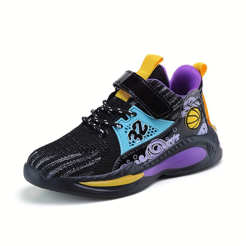 Boys Casual Sports Chunky Sneakers, Lace-up Breathable Mesh Running Shoes For Outdoor Sports - Snug & Style