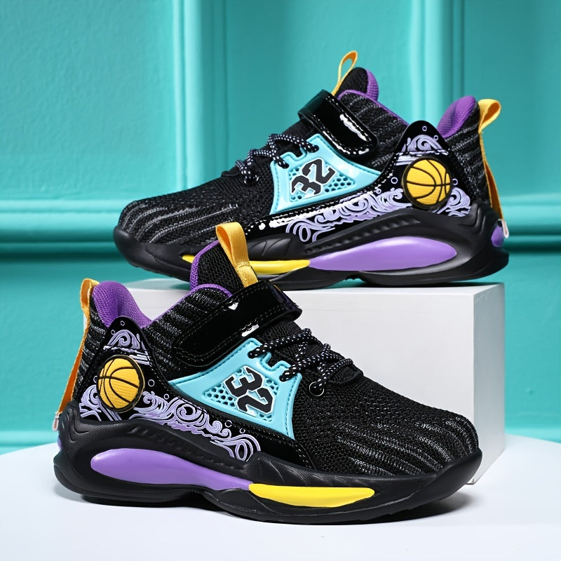 Boys Casual Sports Chunky Sneakers, Lace-up Breathable Mesh Running Shoes For Outdoor Sports - Snug & Style