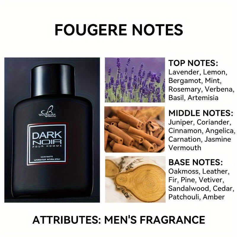 100ml Long-Lasting Fougere Notes Eau De Toilette Spray for Men, Refreshing Perfume for Dating & Daily Life, Perfect Gift for Him on Father's Day - Snug & Style
