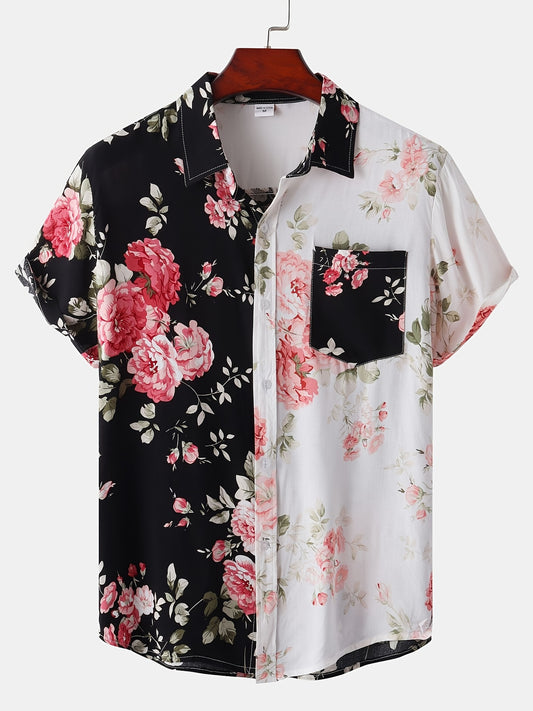 Mens Fashion Essential - Stylish Casual Beach T-Shirt with Bold Contrasting Colors - Comfortable Non-Stretch Cotton, Short Sleeves for Summer - Snug & Style
